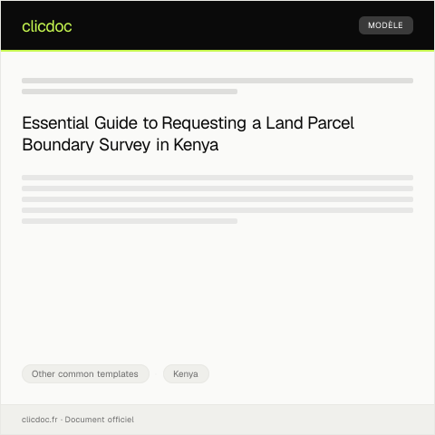 Document preview: Request for Land Parcel Boundary Survey — Other common templates, Kenya