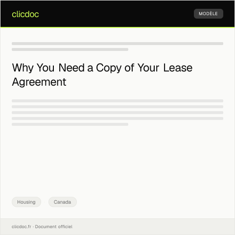 Document preview: Request for Lease Agreement Copy — Housing, Canada