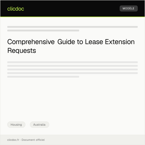 Document preview: Request for Lease Extension — Housing, Australia