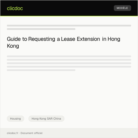 Document preview: Request for Lease Extension租約延期申請 — Housing, Hong Kong SAR China