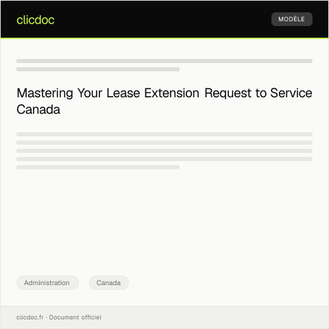 Document preview: Request for Lease Extension Negotiation — Administration, Canada