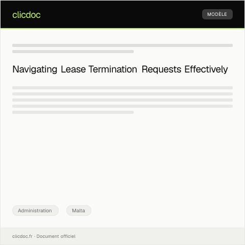 Document preview: Request for Lease Termination Due to Unforeseen Circumstances at 45 Republic Street — Administration, Malta
