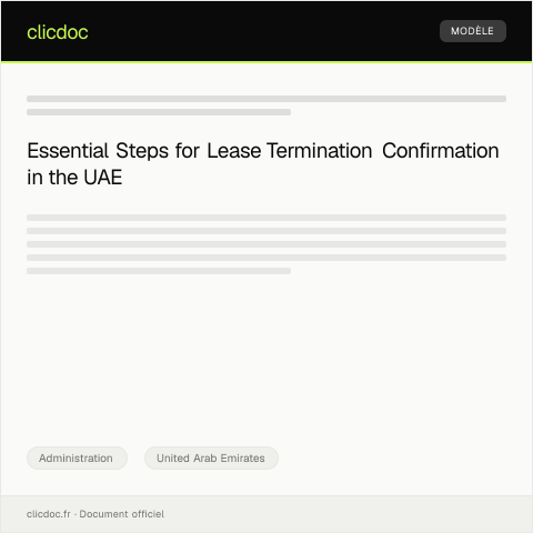 Document preview: Request for Lease Termination Confirmation from Real Estate Agency — Administration, United Arab Emirates