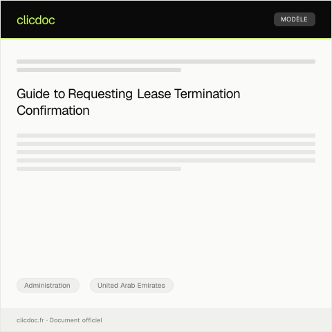 Document preview: Request for Lease Termination Confirmation from Dubai Land Department — Administration, United Arab Emirates