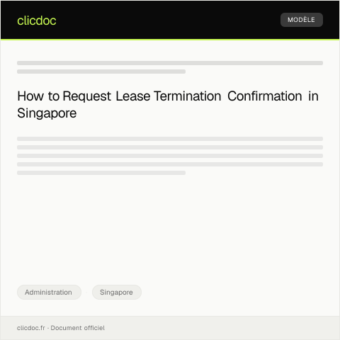 Document preview: Request for Lease Termination Confirmation from HDB or Private Landlord — Administration, Singapore
