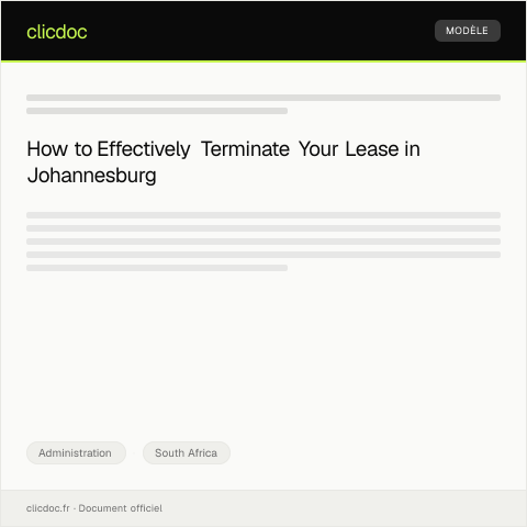 Document preview: Request for Lease Termination at Johannesburg Apartment — Administration, South Africa