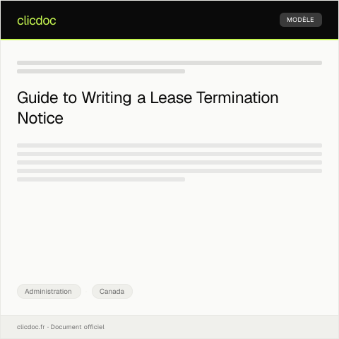 Document preview: Request for Lease Termination Notice with Landlord — Administration, Canada
