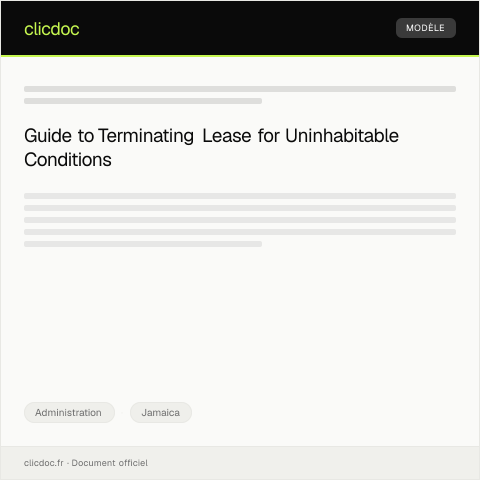 Document preview: Request for Lease Termination Due to Uninhabitable Conditions — Administration, Jamaica