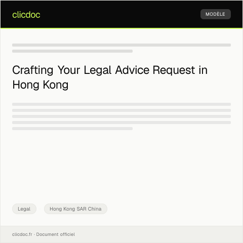 Document preview: Request for Legal Advice 法律意見申請 — Legal, Hong Kong SAR China