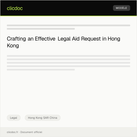 Document preview: Request for Legal Aid 法律援助申請 — Legal, Hong Kong SAR China