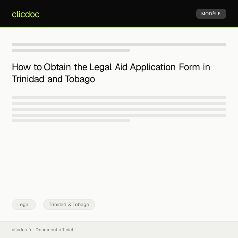 Document preview: Request for Legal Aid Application Form from Ministry of Legal Affairs — Legal, Trinidad & Tobago