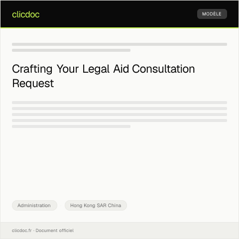 Document preview: Request for Legal Aid Consultation from Legal Aid Department — Administration, Hong Kong SAR China