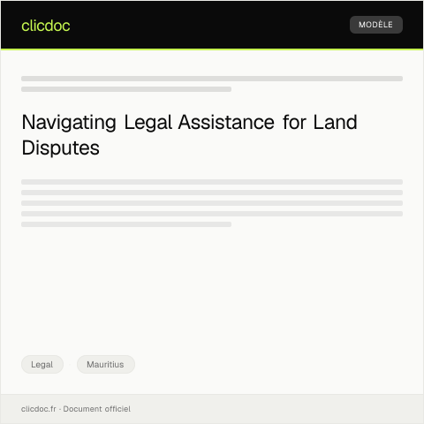 Document preview: Request for Legal Assistance in Land Dispute with Local Landowner — Legal, Mauritius