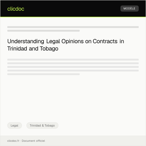 Document preview: Request for a legal opinion on contractual matter — Legal, Trinidad & Tobago
