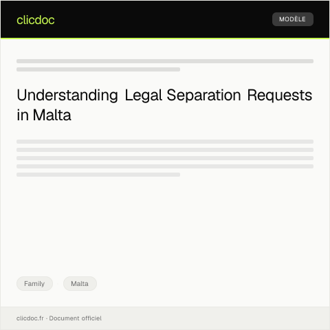 Document preview: Request for Legal Separation / Talba għall-Ħsara Legali — Family, Malta