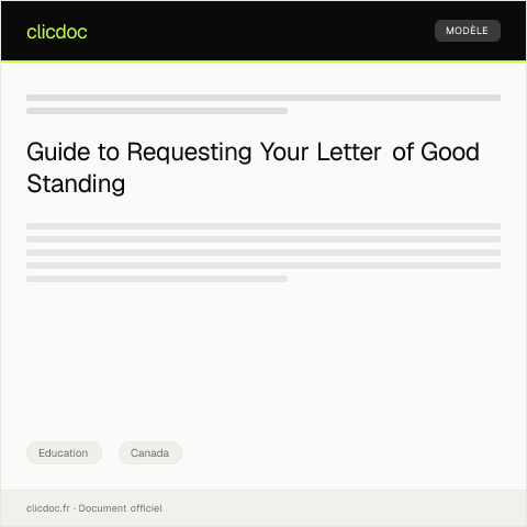 Document preview: Request for Letter of Good Standing for International Students – Your Institution — Education, Canada