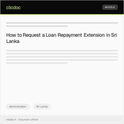 Document preview: Request for Loan Repayment Extension from Bank of Ceylon — Administration, Sri Lanka