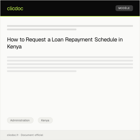 Document preview: Request for Loan Repayment Schedule from a Commercial Bank — Administration, Kenya