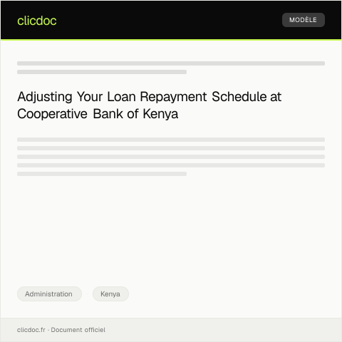 Document preview: Request for Loan Repayment Schedule Adjustment at Cooperative Bank of Kenya — Administration, Kenya