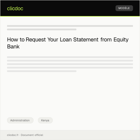 Document preview: Request for Loan Statement from Equity Bank — Administration, Kenya