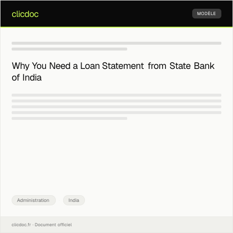 Document preview: Request for Issuance of Loan Statement from State Bank of India — Administration, India