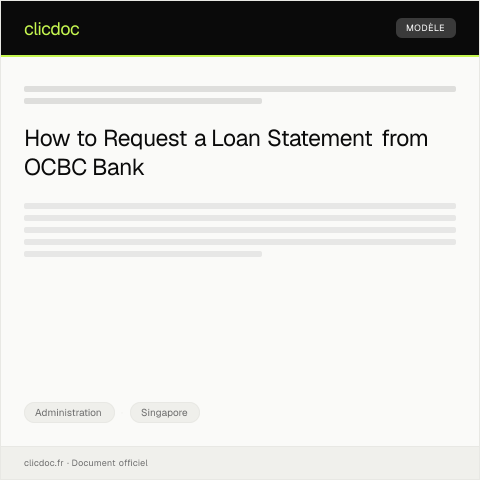 Document preview: Request for Loan Statement from OCBC Bank — Administration, Singapore