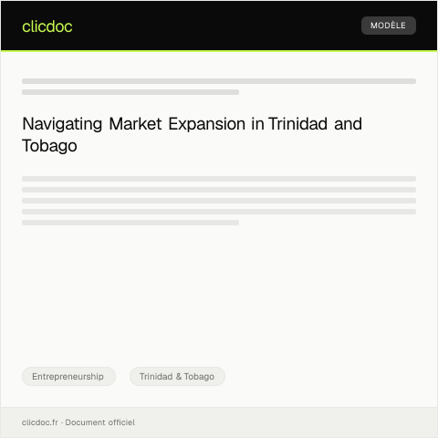 Document preview: Request for Market Expansion Assistance — Entrepreneurship, Trinidad & Tobago