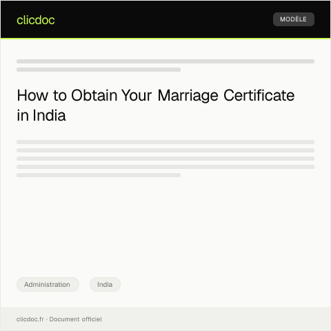 Document preview: Request for Marriage Certificate from Local Registrar — Administration, India
