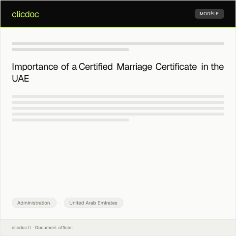 Document preview: Request for Certified Copy of Marriage Certificate from Abu Dhabi Civil Registry — Administration, United Arab Emirates