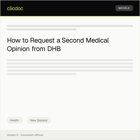 Document preview: Request for Medical Advice or Second Opinion from District Health Board (DHB) — Health, New Zealand