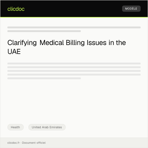 Document preview: Request for Medical Billing Clarification — Health, United Arab Emirates