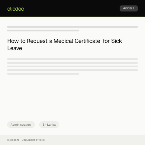 Document preview: Request for Medical Certificate for Sick Leave from Doctor — Administration, Sri Lanka