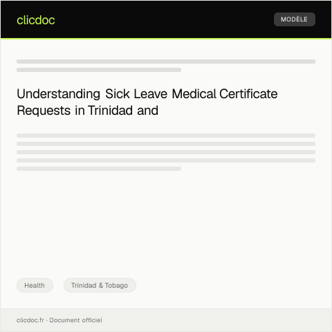 Document preview: Request for Medical Certificate for Sick Leave — Health, Trinidad & Tobago