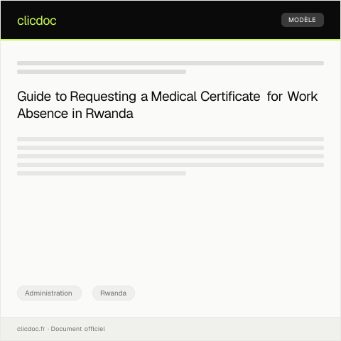 Document preview: Request for Medical Certificate for Work Absence — Administration, Rwanda