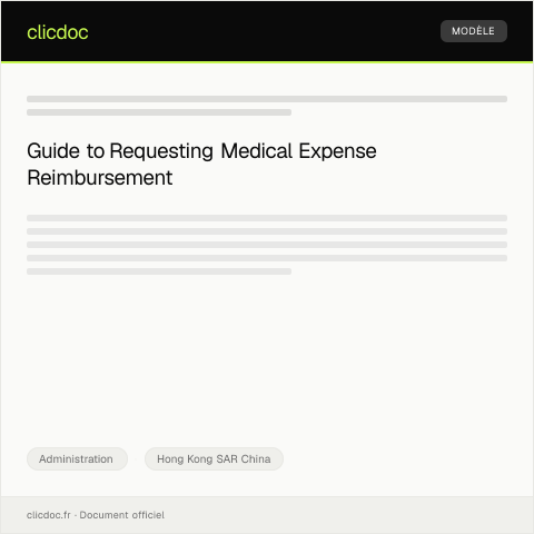 Document preview: Request for Reimbursement of Medical Expenses from Insurance Provider — Administration, Hong Kong SAR China