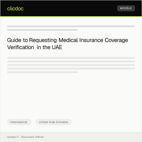 Document preview: Request for International Medical Insurance Coverage Verification — International, United Arab Emirates
