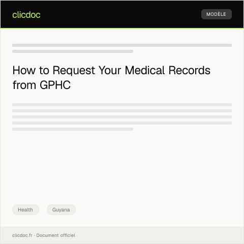 Document preview: Request for Medical Record Copy from Georgetown Public Hospital Corporation — Health, Guyana