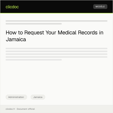 Document preview: Request for Medical Record Copy from University Hospital of the West Indies — Administration, Jamaica