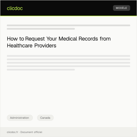 Document preview: Request for Medical Records from Healthcare Provider — Administration, Canada