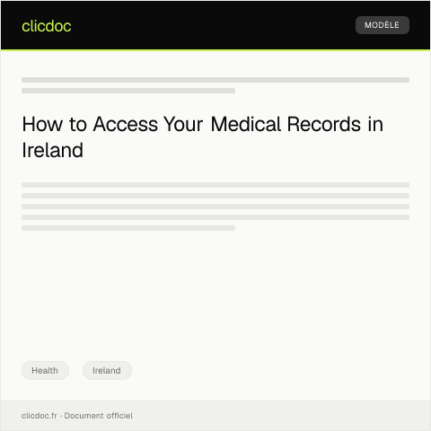 Document preview: Request for Medical Records from Irish Healthcare Provider — Health, Ireland