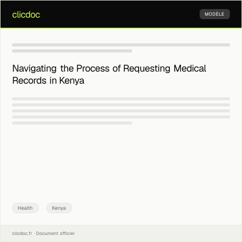 Document preview: Request for Medical Records — Health, Kenya