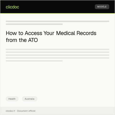 Document preview: Request for Medical Records Access — Health, Australia