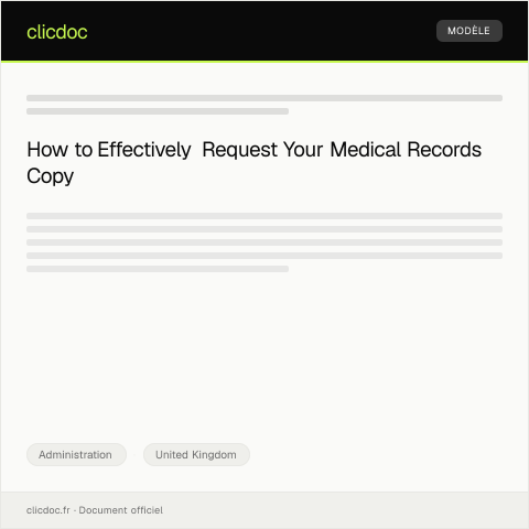 Document preview: Request for Medical Records Copy — Administration, United Kingdom
