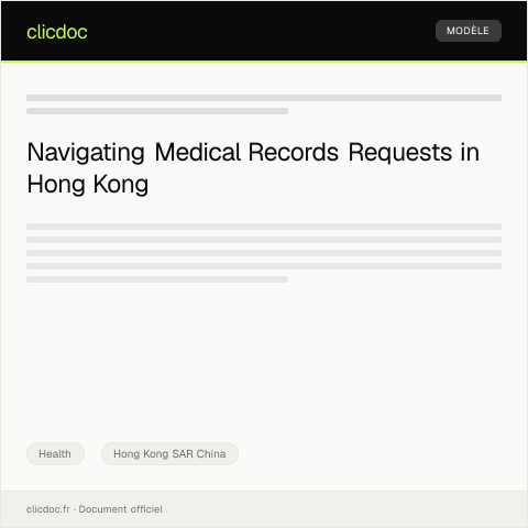 Document preview: Request for Medical Records — Health, Hong Kong SAR China