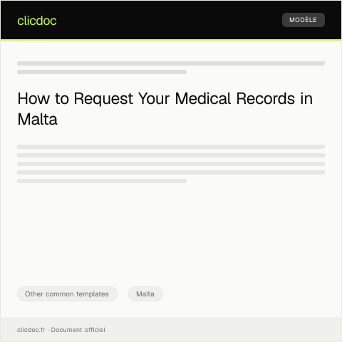 Document preview: Request for Medical Records / Talba Għall-Rekordmediku — Other common templates, Malta