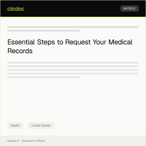 Document preview: Request for Medical Records — Health, United States