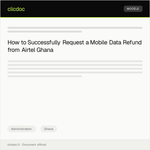 Document preview: Request for Mobile Data Refund from Airtel Ghana — Administration, Ghana