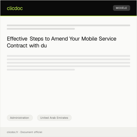Document preview: Request for Amendment of Mobile Service Contract with du — Administration, United Arab Emirates
