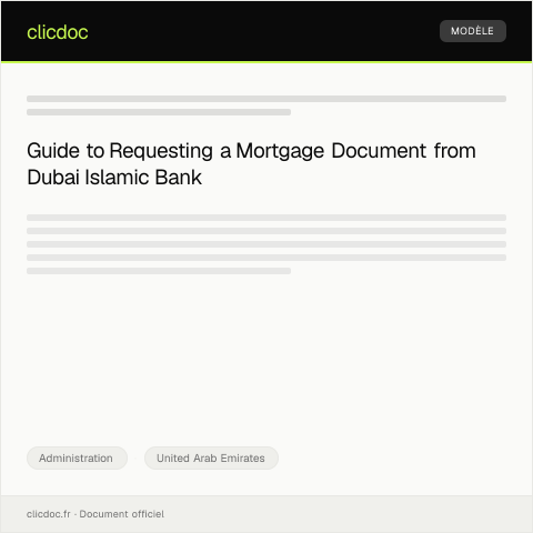 Document preview: Request for Mortgage Document Copy from Dubai Islamic Bank — Administration, United Arab Emirates