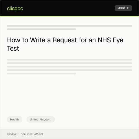 Document preview: Request for NHS Eye Test — Health, United Kingdom